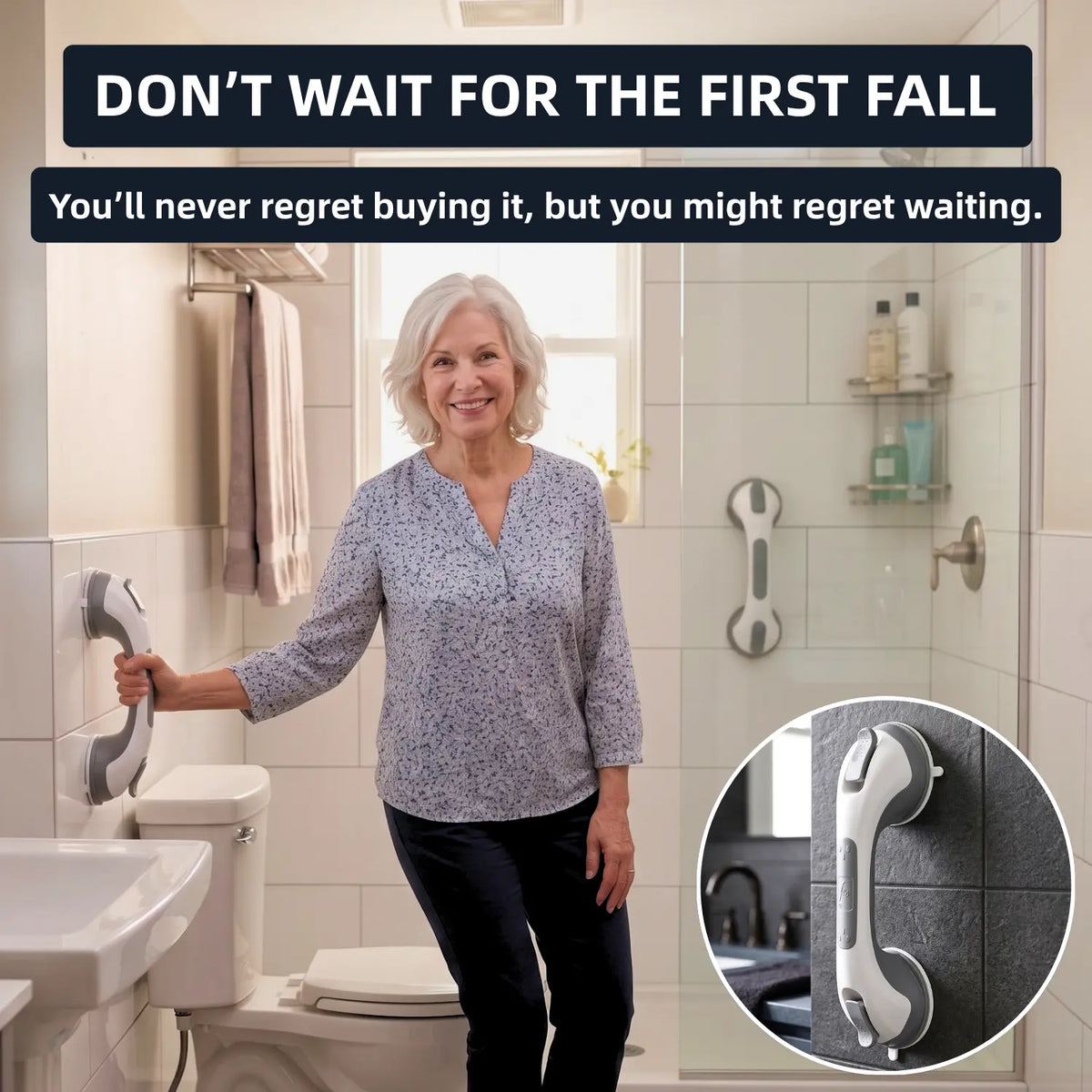 DualLock Safety Bar | Prevent Bathroom Slips